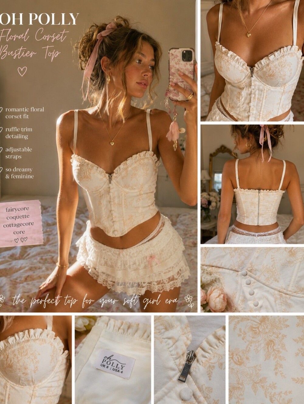 Oh Polly Floral Corset Bustier Top | Size US 4